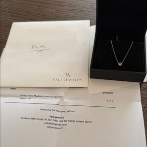 Vale Jewelry 14k White Gold “Barely There” Medium Diamond Necklace